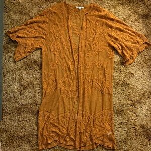 She + Sky Burnt Orange Embroidered Kimono